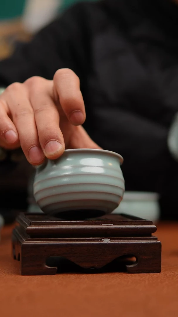 【闪购商品】瓷片原产地原矿仿古玄纹杯微瑕福利