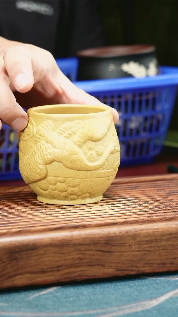 茶杯紫砂段泥花器