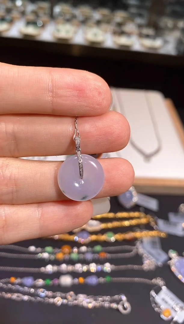 翡翠18K金镶嵌吊坠(不含链)吊坠