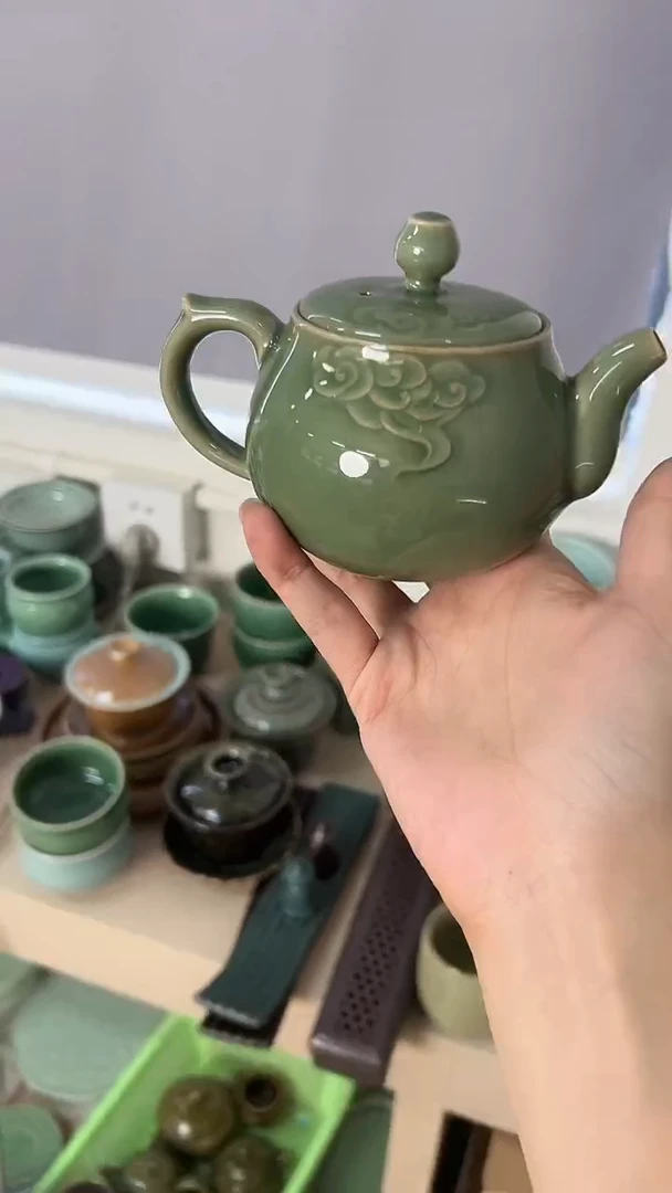 龙泉云间青瓷小米茶器