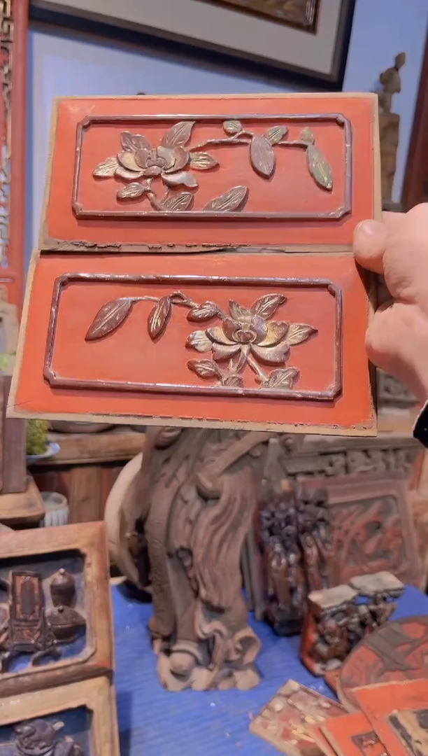 【闪购商品】香樟木老木雕老物件花板