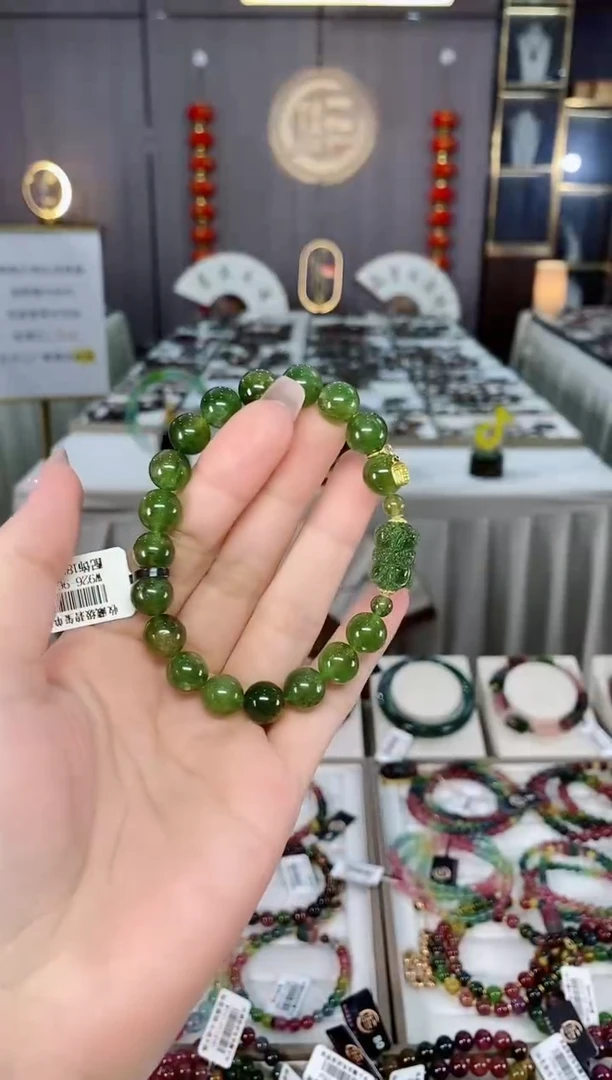 收藏级老矿碧玺单圈手串9mm+未镶嵌碧玺hon多样性发货一条