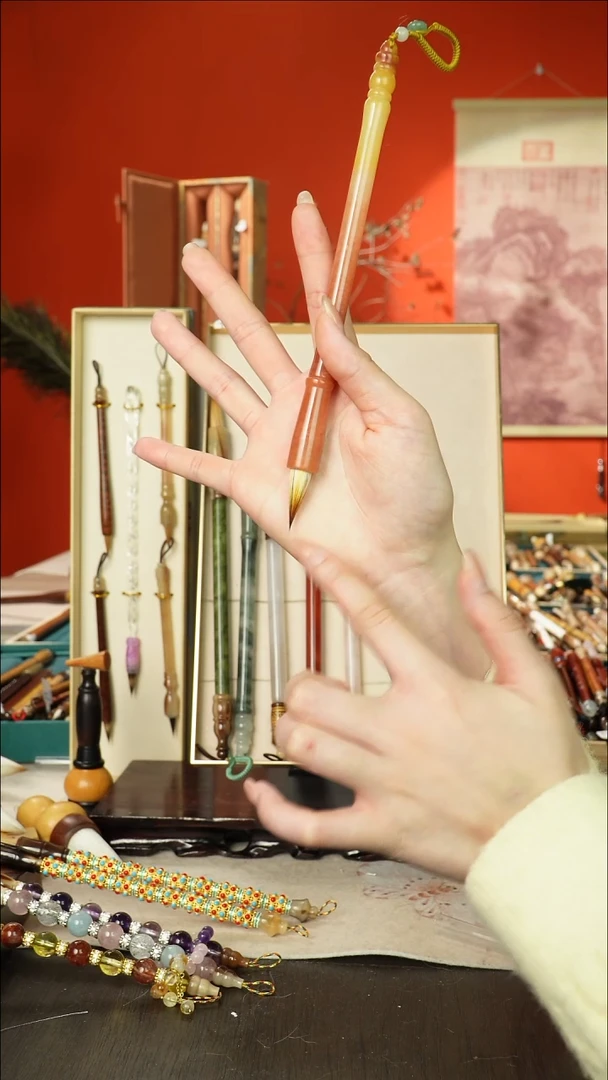 157号闪孤品高货毛笔链接 清水试笔 蘸墨不退