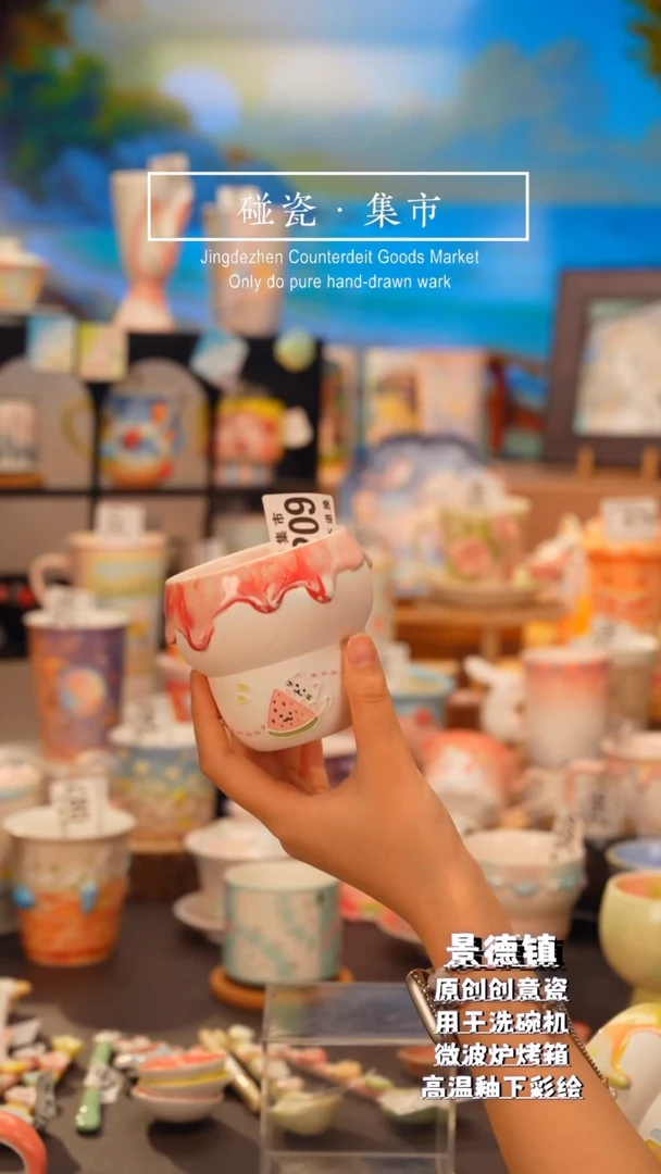 杯子209景德镇手工手绘高温釉下彩