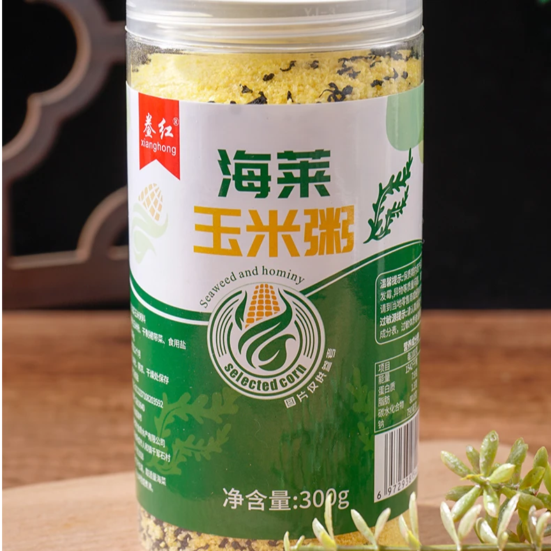 低脂裙带菜玉米糊冲泡即食无蔗糖早餐杂粮海鲜速食粥威海荣成特