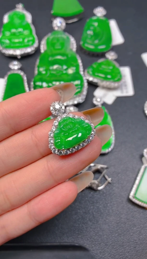 吊坠(不含链)银S925镶嵌翡翠1