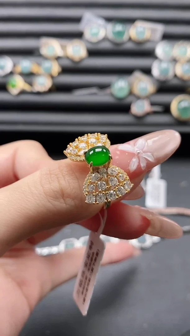 【闪购商品】翡翠戒指银S925镶嵌1111