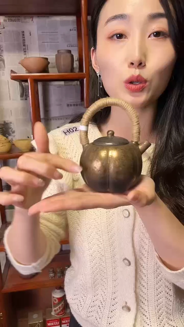 【闪购商品】H02鎏金提梁磨砂感老岩泥茶壶
