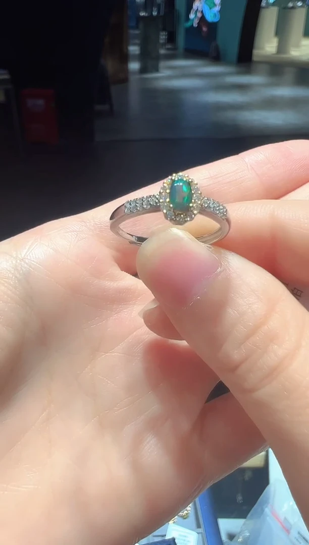 欧泊银S925镶嵌戒指37【】多样性发一