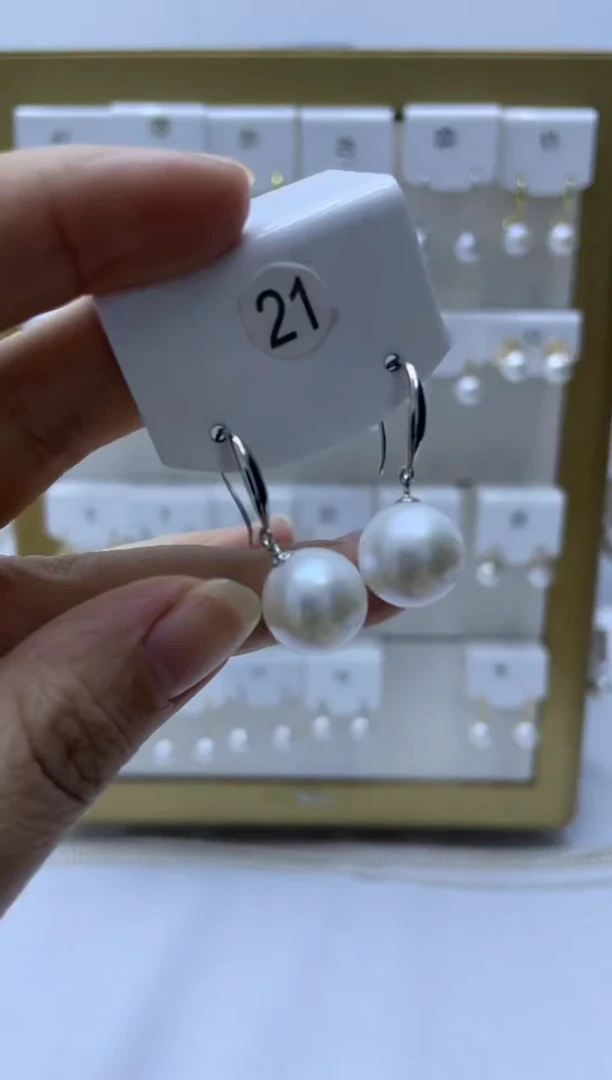 银S925镶嵌耳饰淡水珍珠21