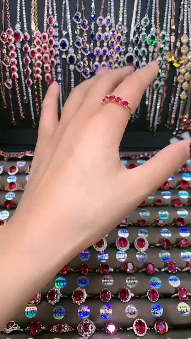 【闪购商品】红宝石戒指银S925镶嵌金