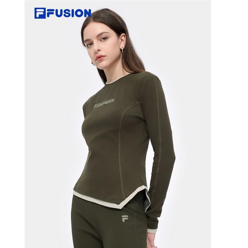 不规则长袖FILA FUSION斐乐女子T2025秋新款-T11W515202F