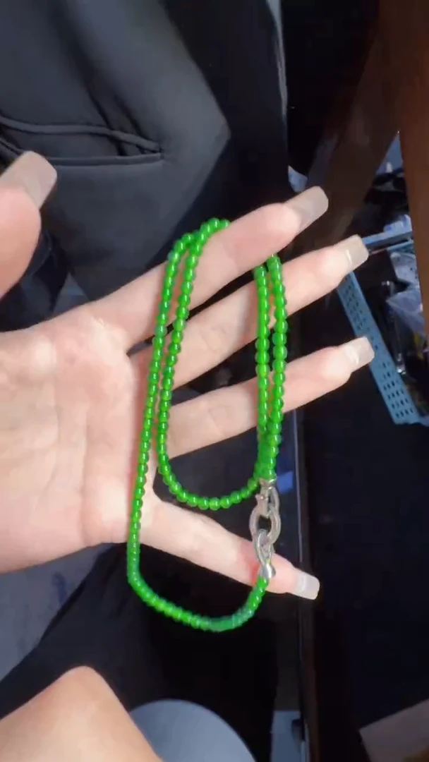未镶嵌定制翡翠翡翠A货有轻微色差属于正常现象，珠串多样性发货1