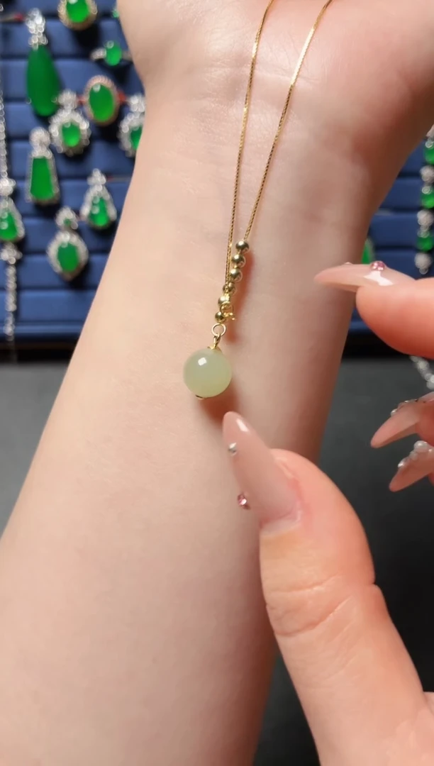 银S925镶嵌和田玉珠宝半成品8