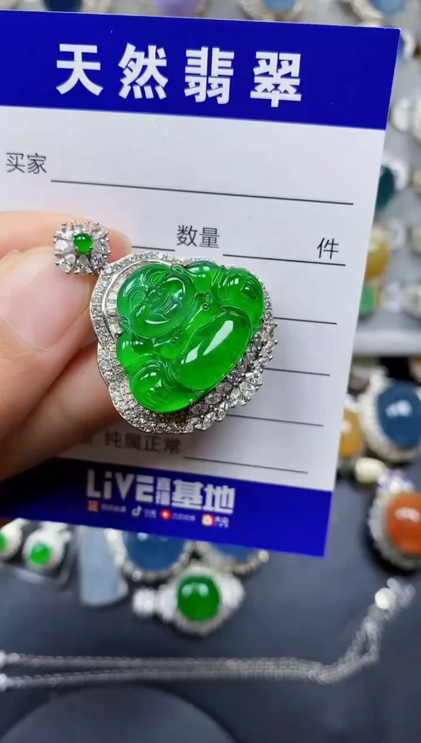 翡翠银S925镶嵌颈饰0085