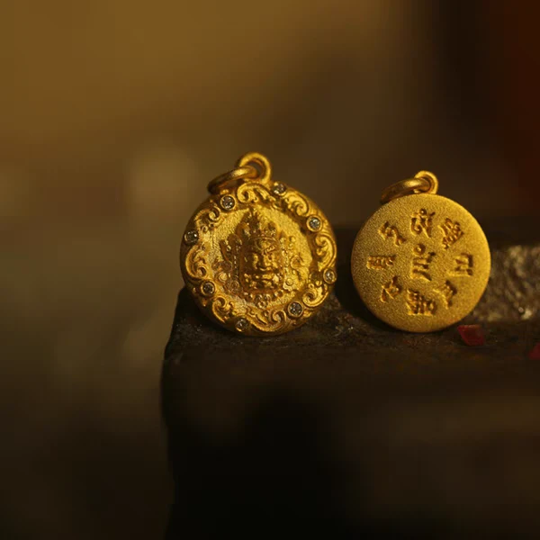 新中式铜合金黄财神挂坠diy手链项链吊坠配饰配件男女