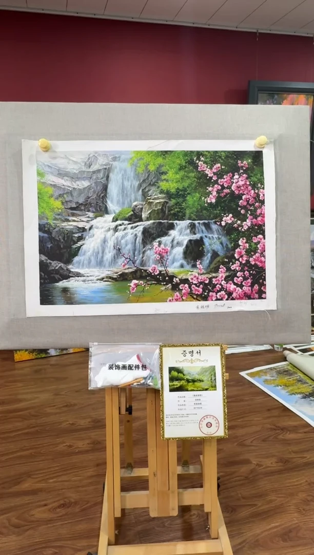 油画【原创·保真·带证书】朝鲜画家纯手绘油画作品--顺丰包邮--