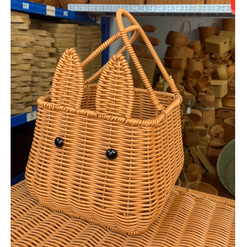 编织双提手小兔收纳篮 （双提兔）两个提手款