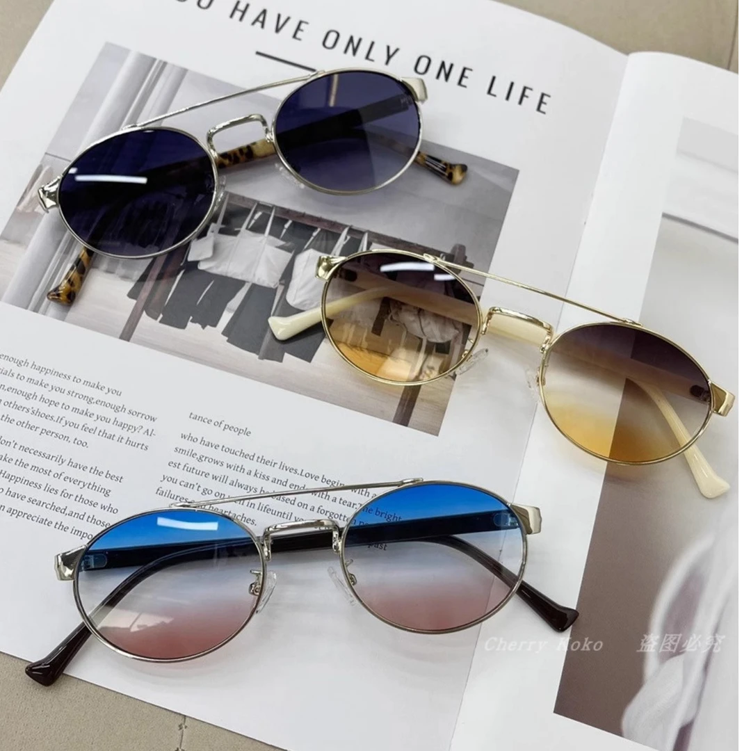 英国【轻奢】Coop Koop 双梁椭圆个性太阳眼镜小众复古金边墨镜高级