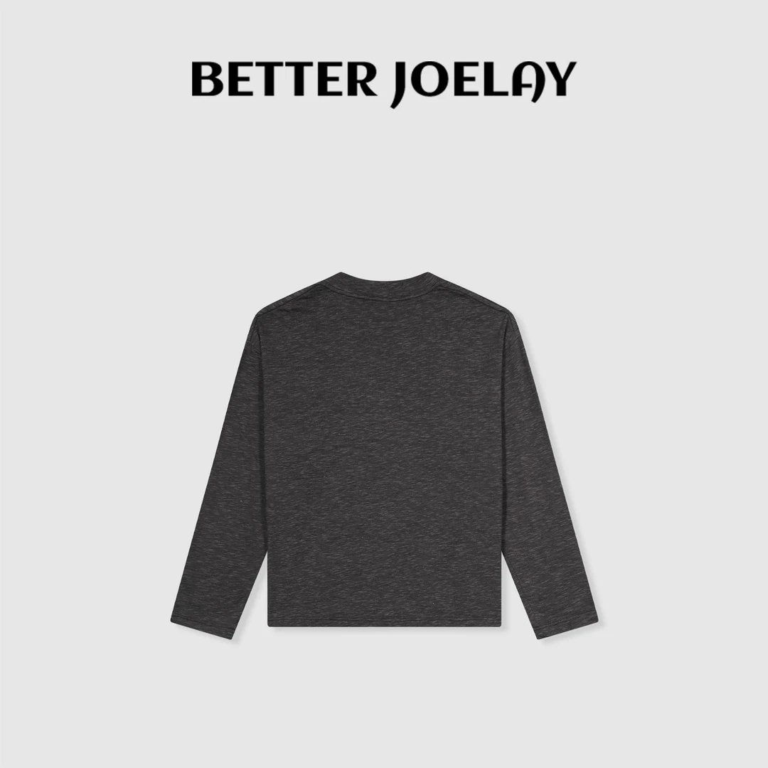 BETTER JOELAY-【桃里桃气】时尚百搭休闲T恤长袖慵懒简约KH1585