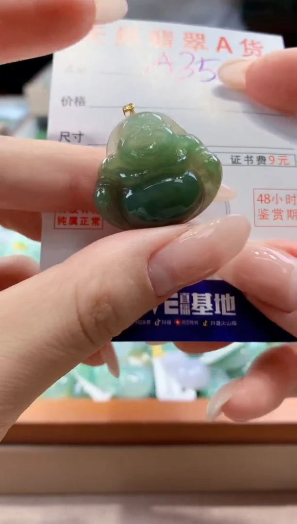 翡翠未镶嵌颈饰天然A货翡翠挂件