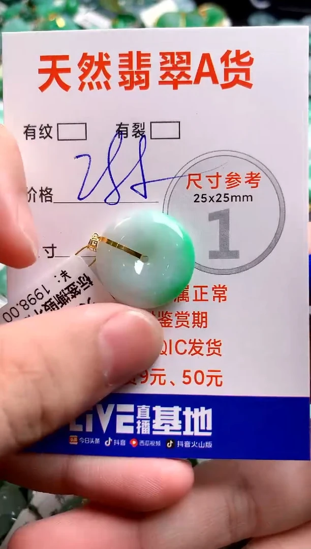 翡翠18K金镶嵌颈饰0130042237
