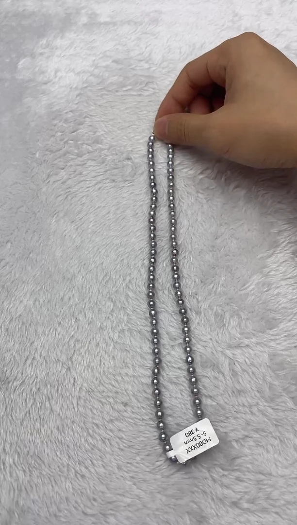 海水珍珠银S925镶嵌项链AK真多麻5-5.5mm