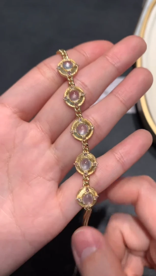 【闪购商品】翡翠手链18K金镶嵌11800