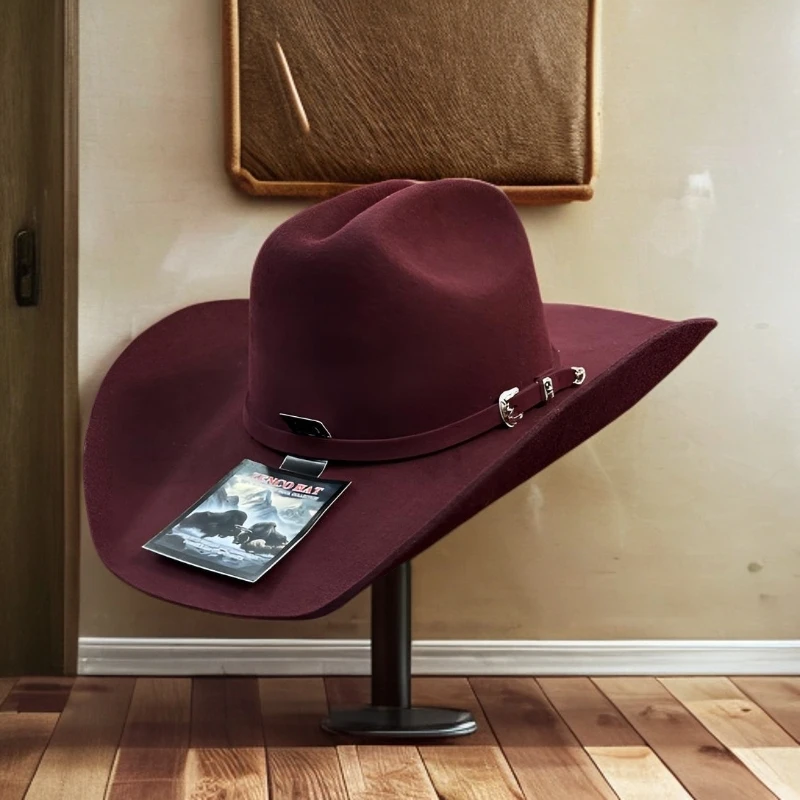 臻名冠25年秋冬新款纯澳毛西部牛仔帽男女同款美式毡帽藏式礼帽