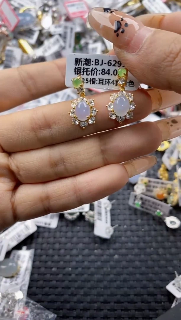 翡翠戒指银S925镶嵌66666   3