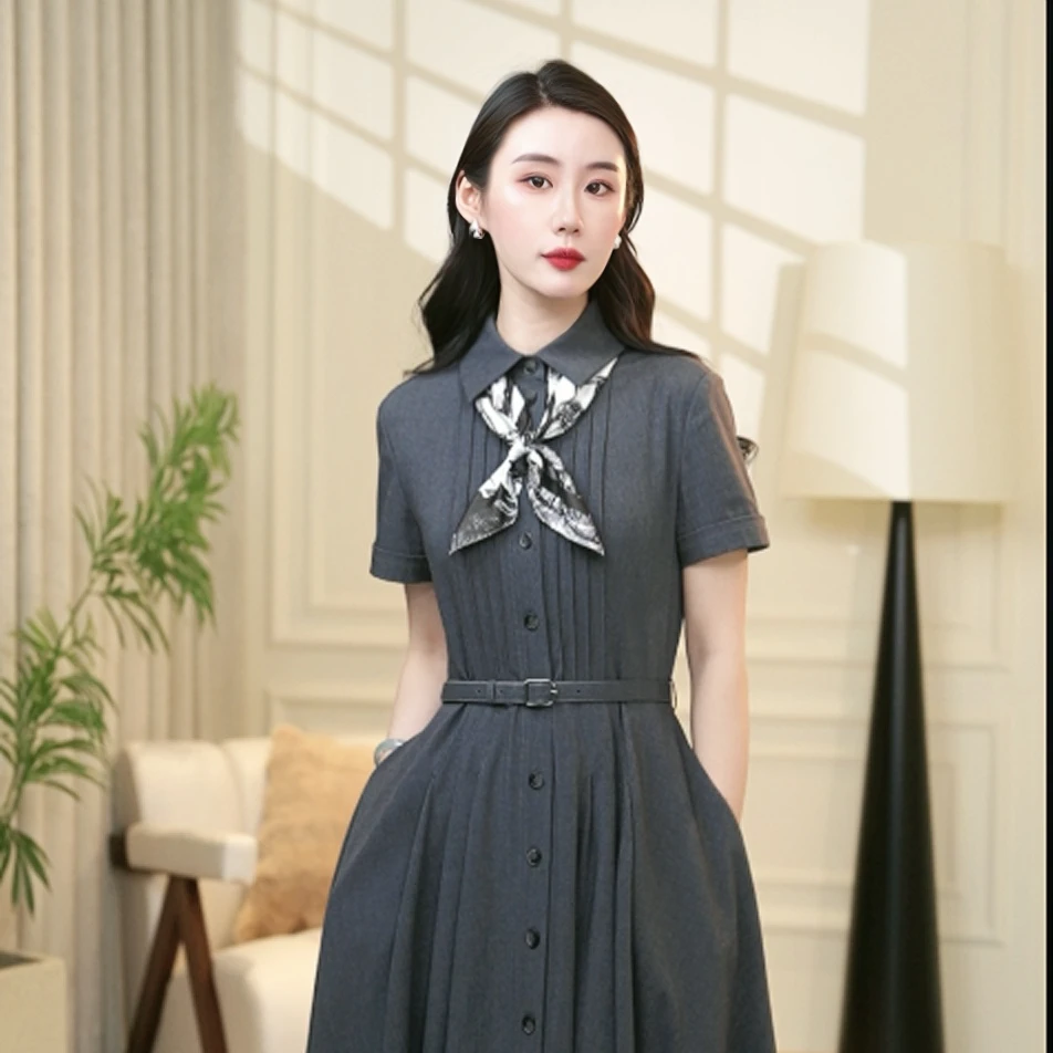 GIRDEAR/哥弟 【风华绰约】法式气质优雅收腰2025连衣裙女1500449