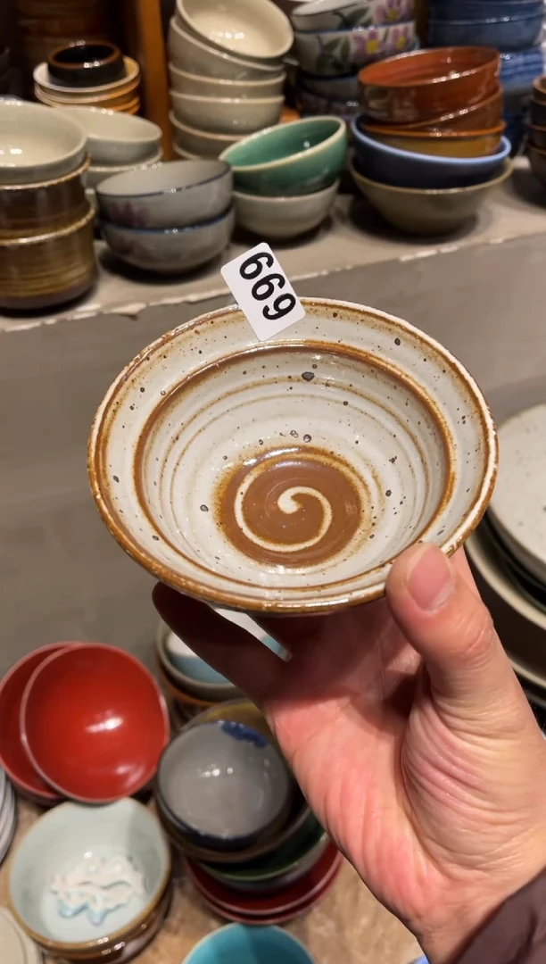 【闪购商品】瓷片699白麻点双圆碗1个