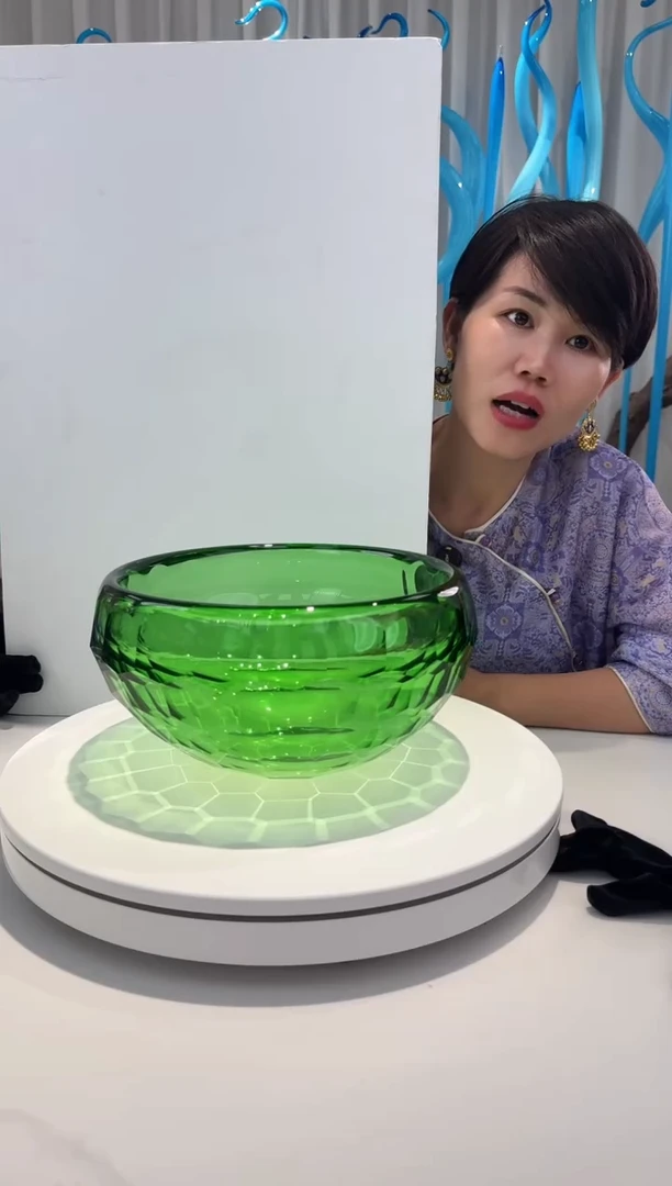 琉璃彩和美术馆【立体主义祖母绿果碗】福利价