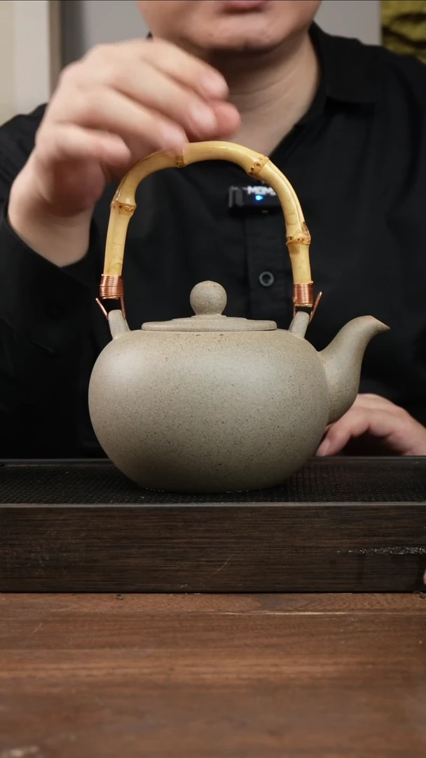 茶杯紫砂稣*心还原烧煮茶壶 ！竹节把手