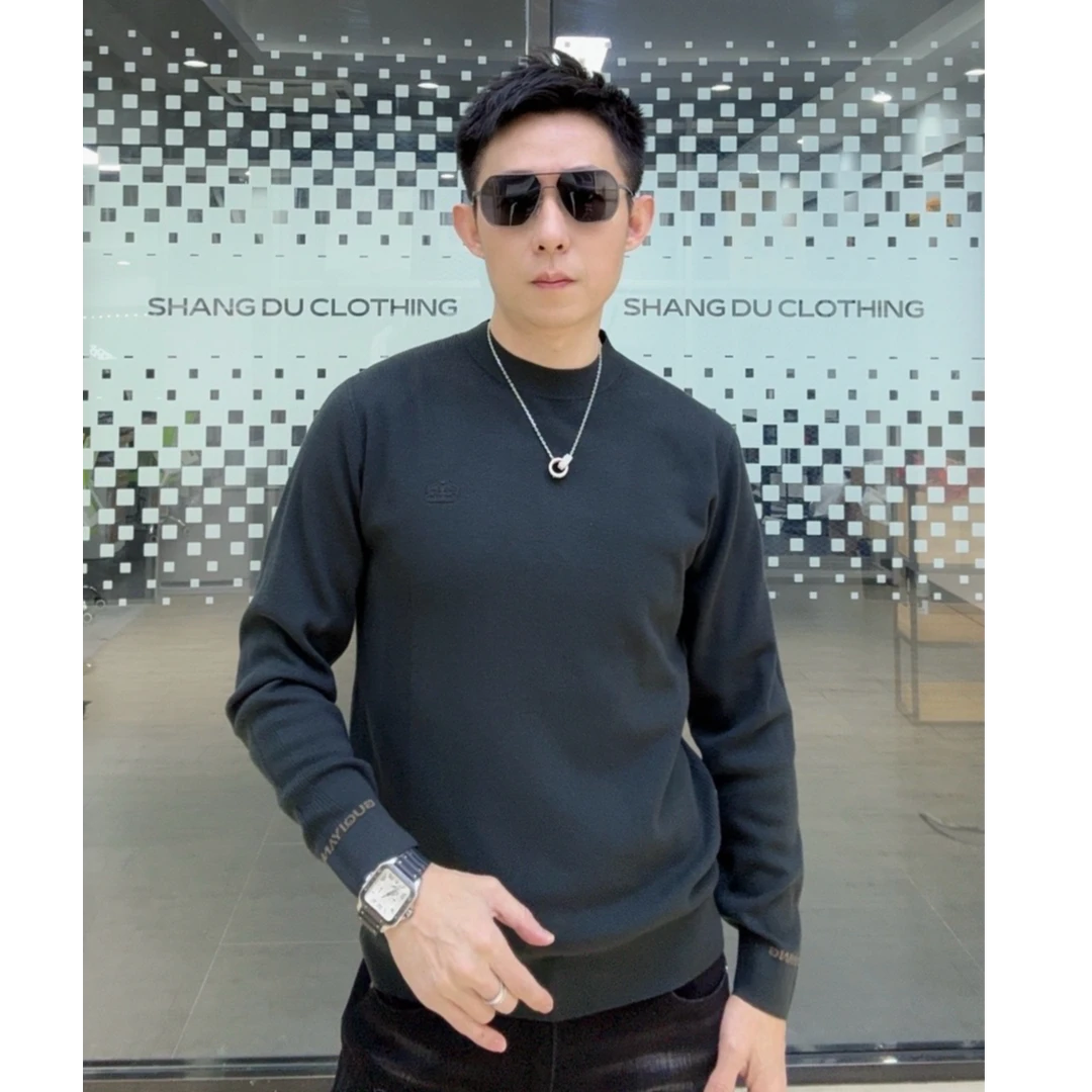 【商都】羊毛男士长袖休闲加厚保暖圆领秋冬1459