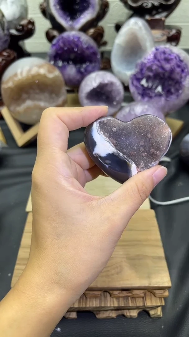 未镶嵌大型摆件（非配饰）紫晶21号爱心