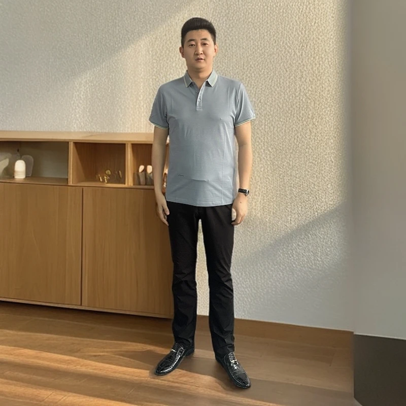 3.8%桑蚕丝44.5%棉六色短袖POLO