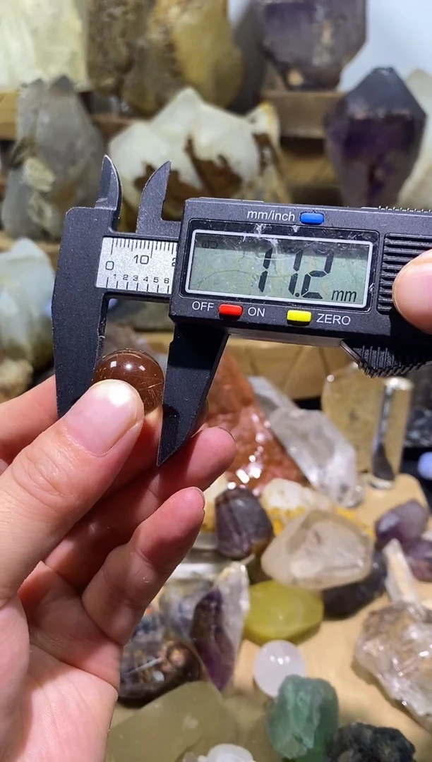 水晶珠宝半成品未镶嵌34号金发晶水晶球