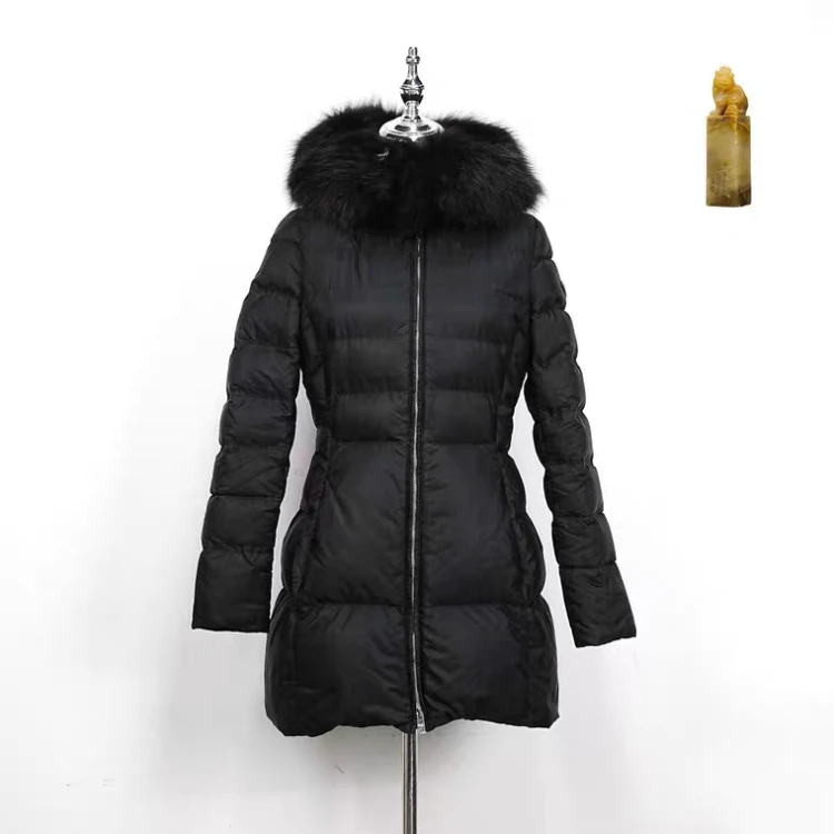 99新 Prada/普拉达 普拉达毛领带帽羽绒服 40码 11356