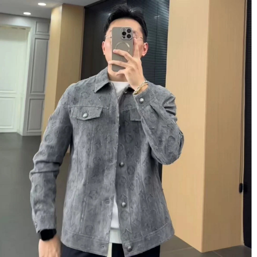 2925-秋季新品男士休闲时尚潮流风帅气品质感牛仔夹克【9185】G