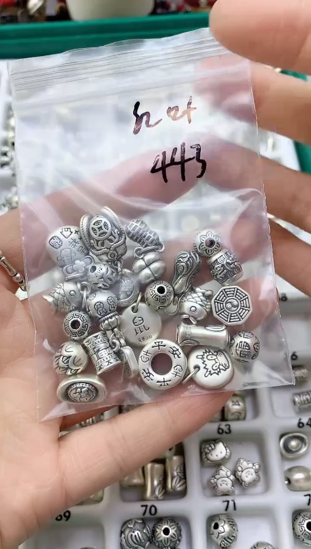 珐琅足银-风铃子银饰-红叶