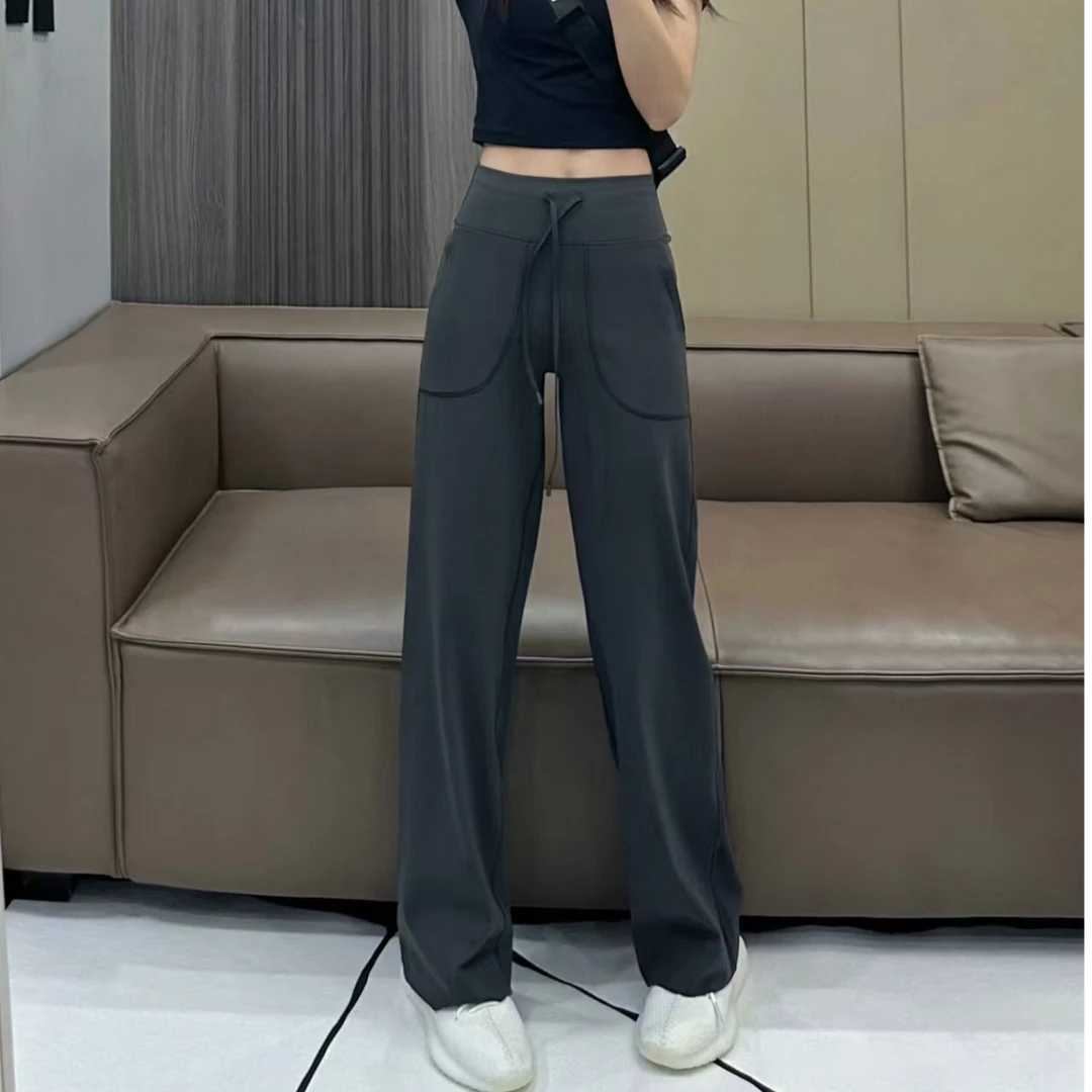 Throwback Still 亚版休闲宽松阔腿裤  高腰抽绳透气