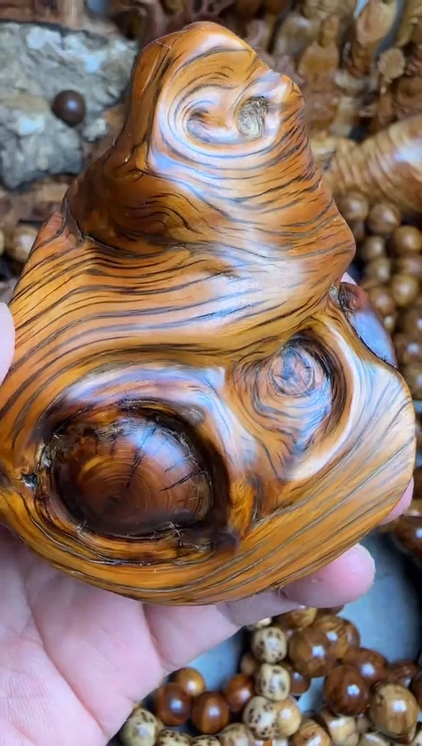 【闪购商品】柏木把件崖柏虎皮纹手把件一个