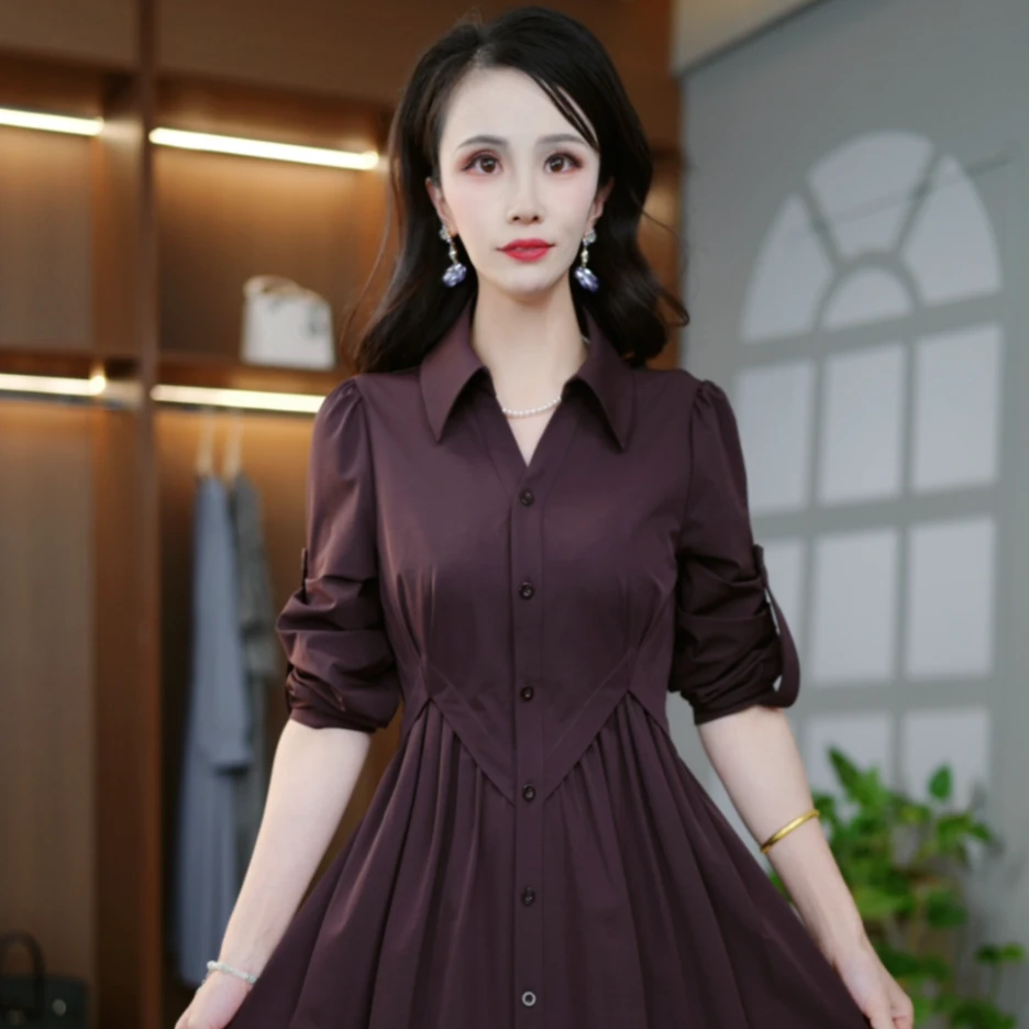 2025春秋款精致减龄洋气温柔优雅百搭高端显瘦连衣裙M-4XL