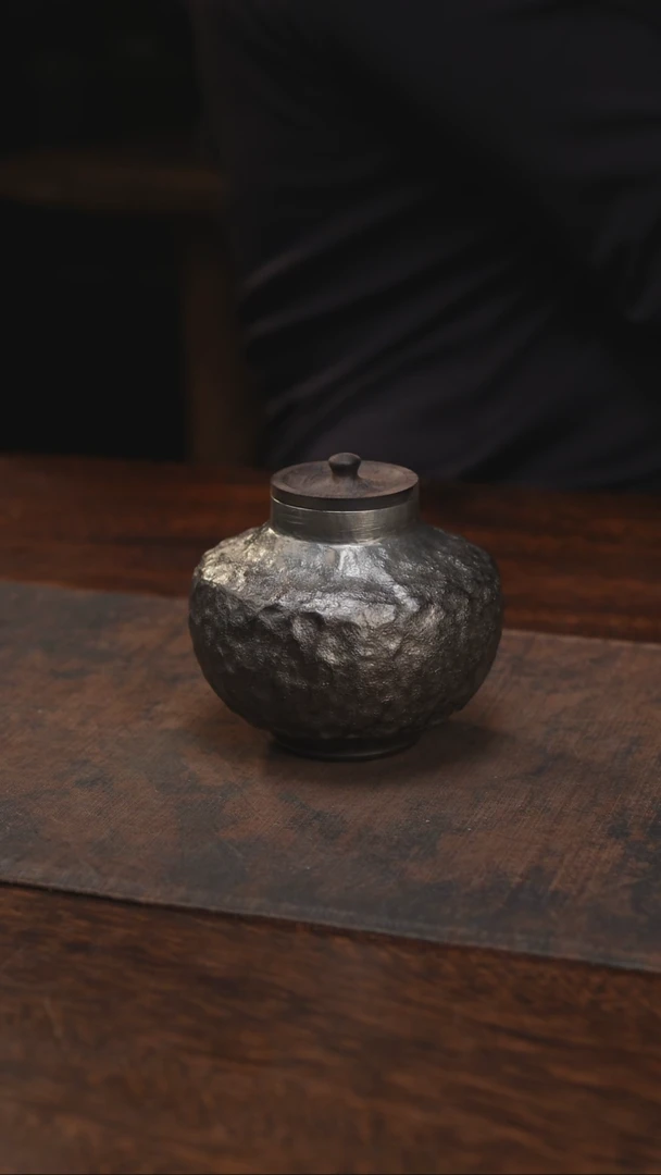 纯锡木盖茶叶罐茶仓