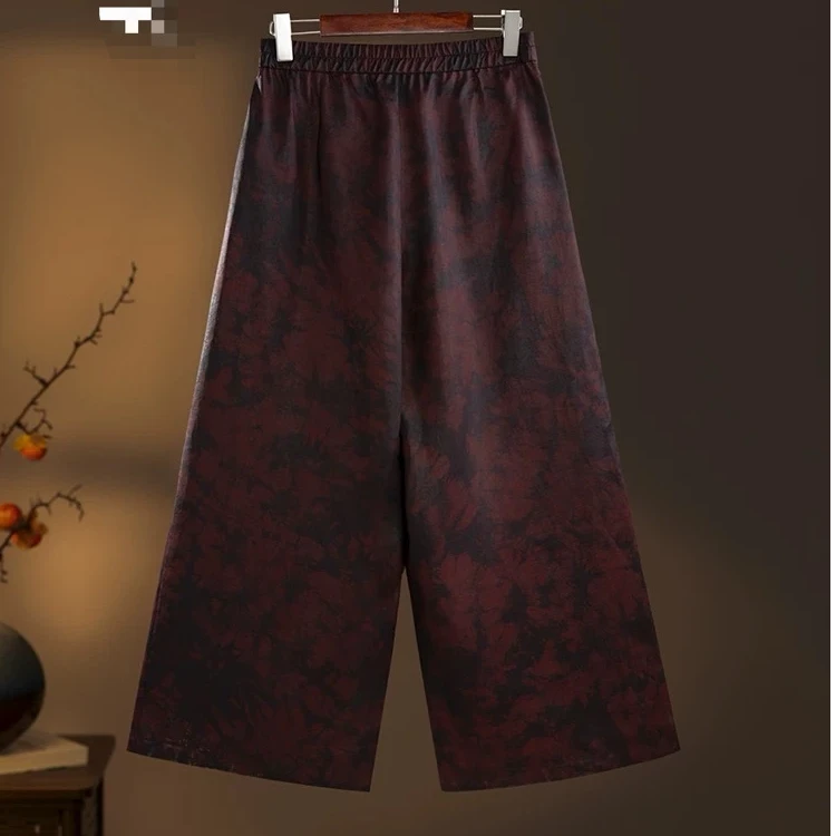 CHEN HENG 太阳  香云纱（檀樱）扎染休闲国风新中式百搭阔腿裤