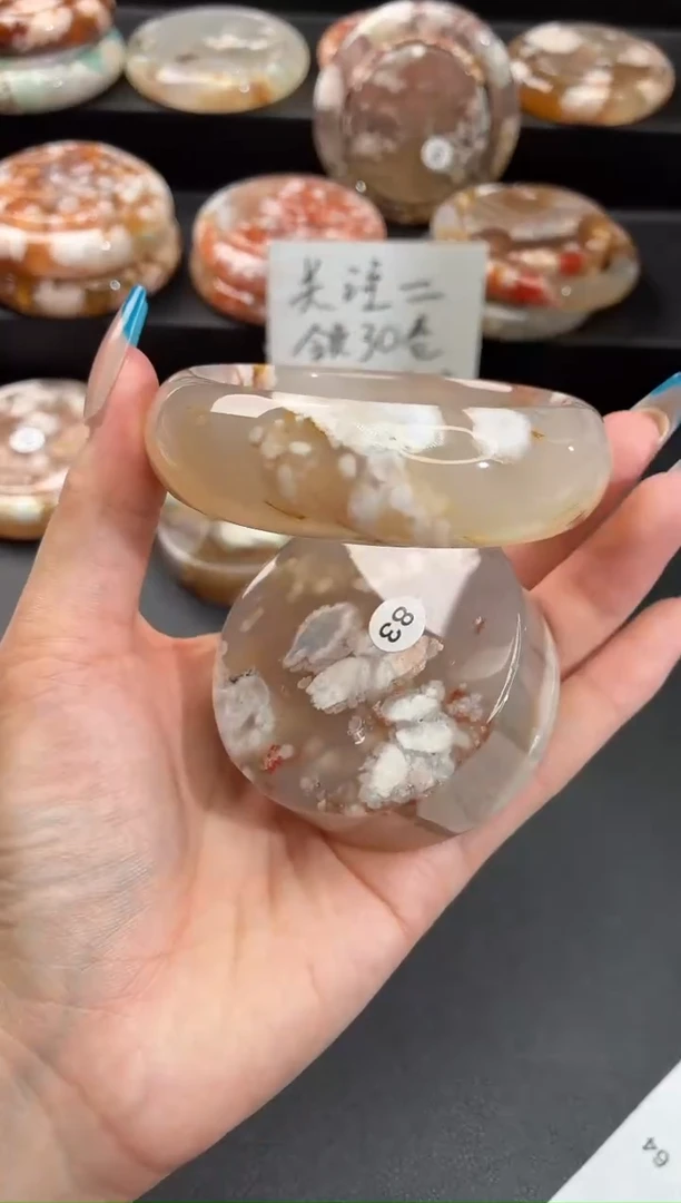 手镯玛瑙/玉髓未镶嵌石英质玉60圈57/58带(赠送镯心)