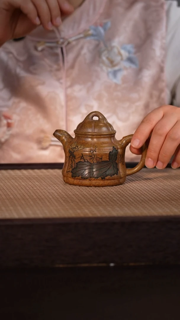 茶壶紫砂黄金砂柴烧 190cc