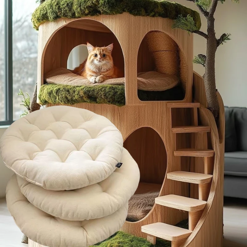 圆形四季通用可拆洗猫咪专用坐垫夏季凉席耐脏宠物用品家用垫子