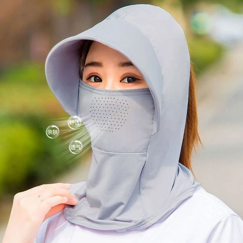 全脸遮阳帽子女夏季防晒帽防紫外线户外骑行护颈面罩太阳帽